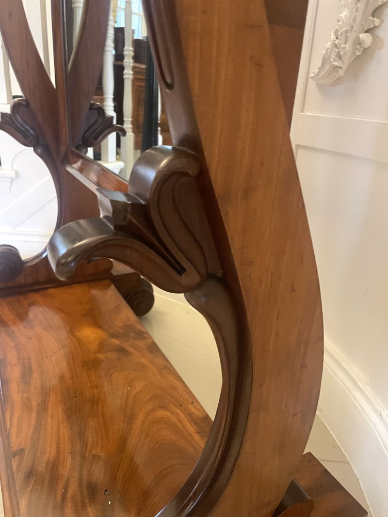 Large Antique Victorian Quality Mahogany Cheval Mirror - Image 12